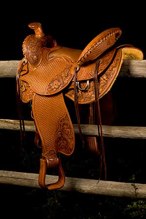 silver rope roll custom western saddle